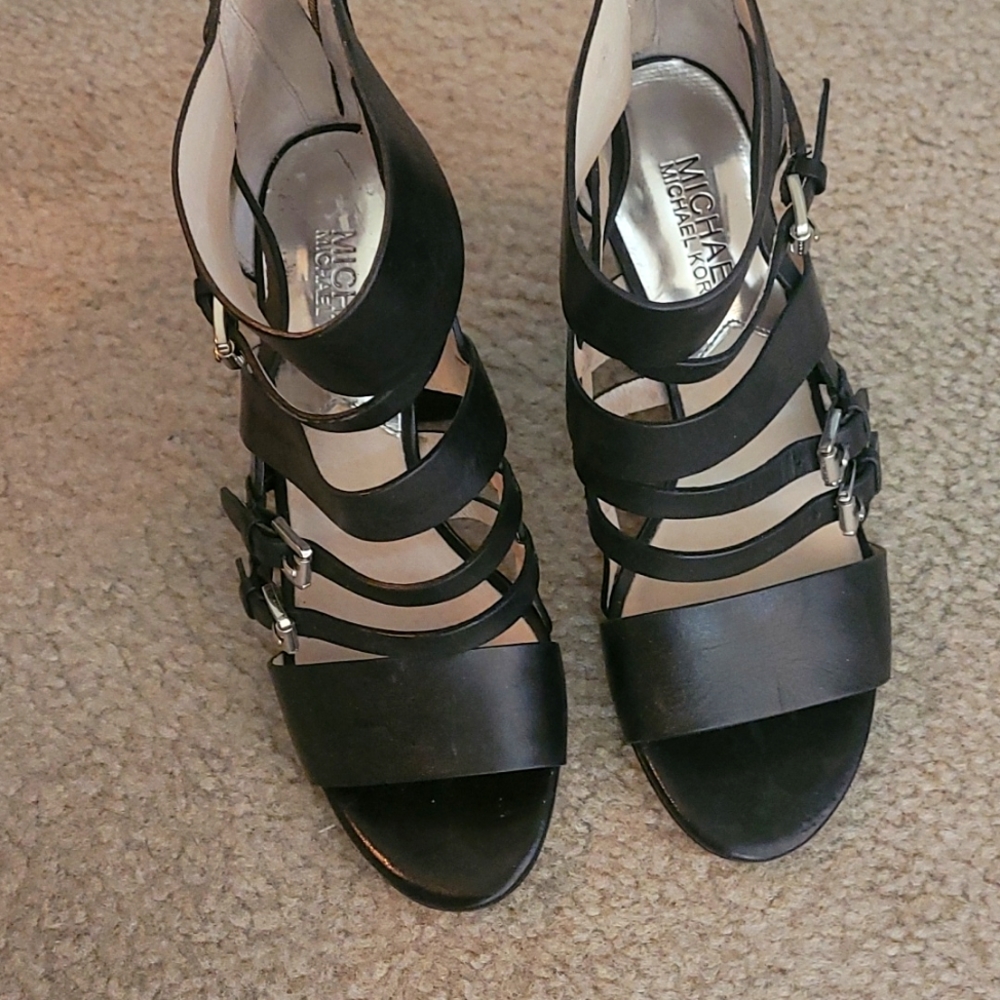 Michael Kors Black Stack Heels